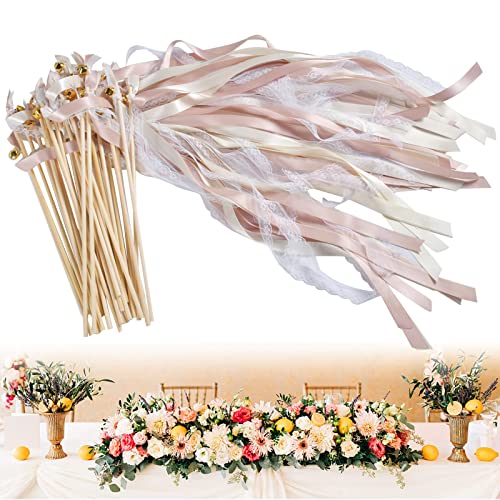 Lemotoy Wedding Wands 30Pcs Zauberstäbe Luftschlangen Mit Glocke Fürfür Hochzeit, Weihnachten, Geburtstag, Party-A (B) von Lemotoy