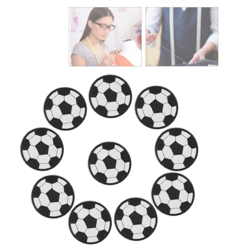 Fußball-Aufnäher, 10 Stück Fußball-Stickerei-Aufnäher Zum Aufbügeln und Aufnähen, für Textilien, Kleidung, Taschen, Schals, Vorhänge, Laken, Schuhe und Hüte von LenTLy