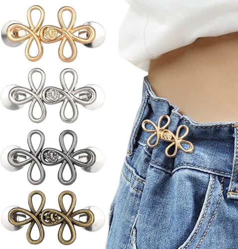 Lengxue 4 Sets Kleeblatt-Hosen-Taillenstraffer, Einsteller Jeansknöpfe für lose Jeans, Bundstraffer, keine Nähknöpfe, Hosenknopfspanner Lengxue 4 Sets Kleeblatt-Hosen-Taillenstraffer, Einsteller Jeansknöpfe für lose Jeans, Bundstraffer, keine Nähknöpfe, Hosenknopfspanner von Lengxue