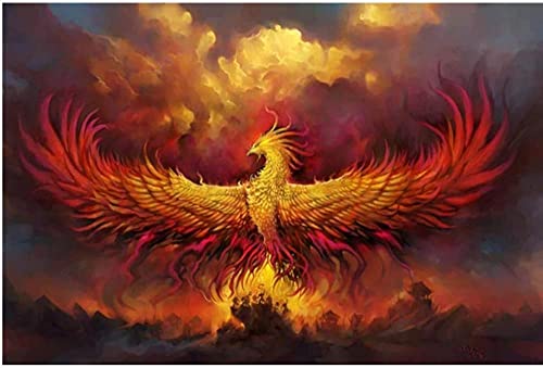 Kreuzstich Stickpackungen Vorgedruckt Set Erwachsene Fantasy Phoenix11CT Stickvorlagen Stickbilder Zum Sticken Starter Set FüR Erwachsene Kinder AnfäNger-40X50cm von Lentrs