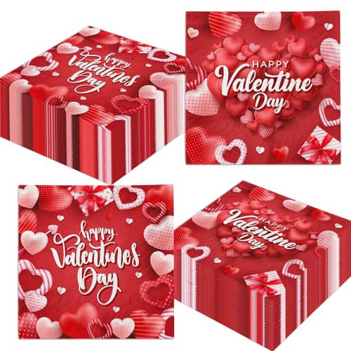 Valentine Papierservietten, 40 Stück Valentinstag Einweg-Servietten für Valentinstag Party Supplies von Lenyunge