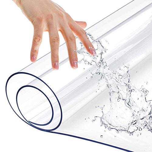Rechteckige, leicht zu reinigende, transparente Kunststoff-Tischdecke, PVC-Tischdecke, transparentes Vinyl, rutschfest, für Esszimmer, Wohnzimmer, Couchtisch, Schreibtischunterlage, 1,5 mm dick Rechteckige, leicht zu reinigende, transparente Kunststoff-Tischdecke, PVC-Tischdecke, transparentes Vinyl, rutschfest, für Esszimmer, Wohnzimmer, Couchtisch, Schreibtischunterlage, 1,5 mm dick von Leoewo