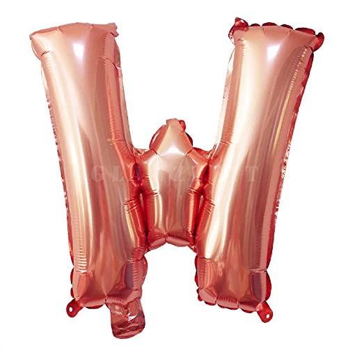 Lepep 40 cm Roségold Luftballons Zahlen von 0 bis 9 Buchstaben von A bis Z Party Deko Ballons für Geburtstag Babydusche Brautparty Hochzeit Abschlussball Folienballons Dekoration (Buchstabe W) von Lepep