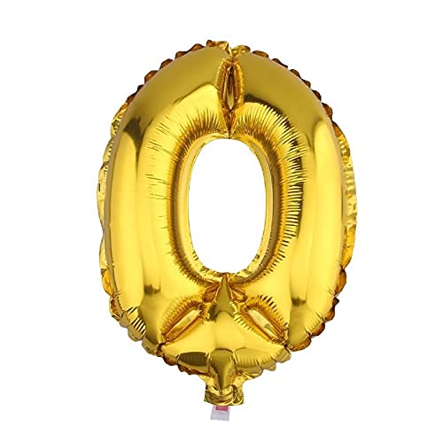 Lepep 40 cm Gold Luftballons Zahlen von 0 bis 9 Buchstaben von A bis Z Party Deko Ballons für Geburtstag Babydusche Brautparty Hochzeit Abschlussball Dekoration Folienballons (Zahl 0) von Lepep