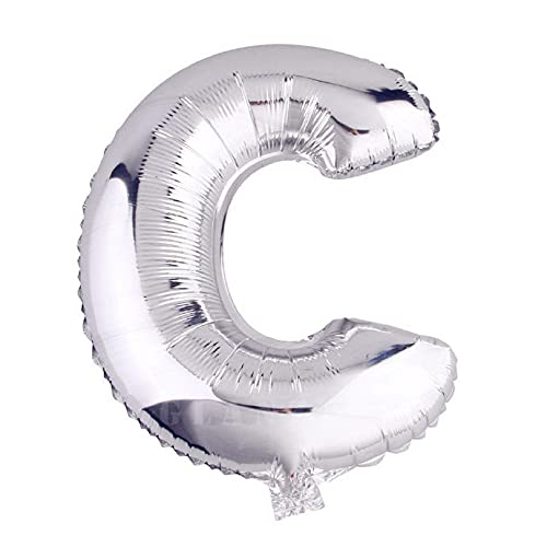 Lepep 40 cm Silber Luftballons Zahlen von 0 bis 9 Buchstaben von A bis Z Party Deko Ballons für Geburtstag Babydusche Brautparty Hochzeit Abschlussball Dekoration Folienballons (Buchstabe C) von Lepep