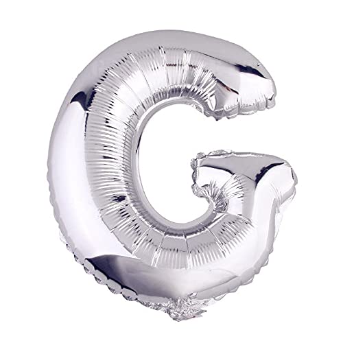 Lepep 40 cm Silber Luftballons Zahlen von 0 bis 9 Buchstaben von A bis Z Party Deko Ballons für Geburtstag Babydusche Brautparty Hochzeit Abschlussball Dekoration Folienballons (Buchstabe G) von Lepep