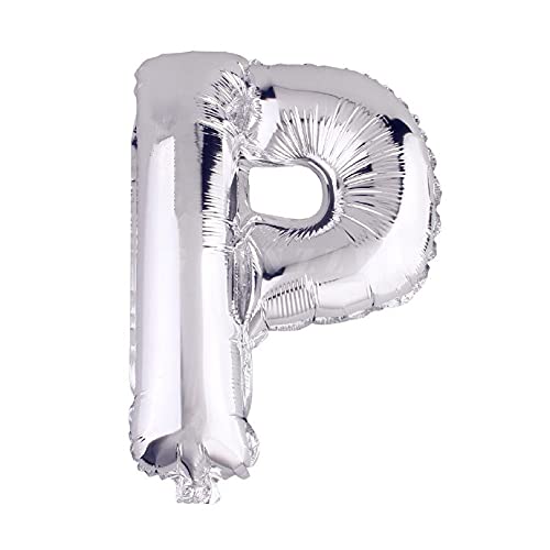 Lepep 40 cm Silber Luftballons Zahlen von 0 bis 9 Buchstaben von A bis Z Party Deko Ballons für Geburtstag Babydusche Brautparty Hochzeit Abschlussball Dekoration Folienballons (Buchstabe P) von Lepep