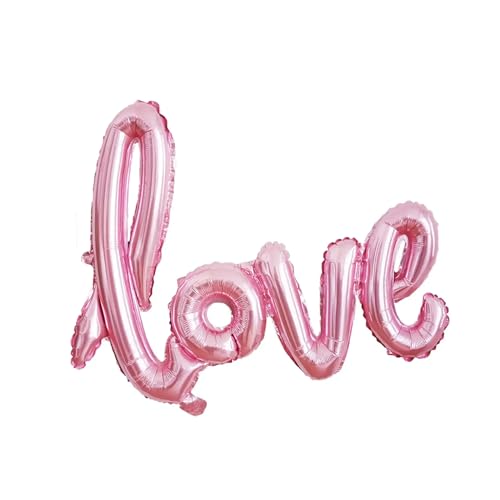 Lepep 52 x 74 cm Handschrift LOVE Ballon Banner Romantische Schriftzug Buchstaben Skript LOVE für Heiratsantrag Brautparty Hochzeit Party Dekoration (Rosa) von Lepep