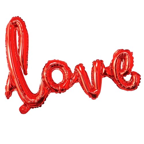 Lepep 52 x 74 cm Handschrift LOVE Ballon Banner Romantische Schriftzug Buchstaben Skript LOVE für Heiratsantrag Brautparty Hochzeit Party Dekoration (Rot) von Lepep