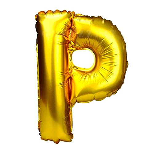 Lepep 80 cm Gold Luftballons Zahlen von 0 bis 9 Buchstaben von A bis Z Party Deko Ballons für Geburtstag Babydusche Brautparty Hochzeit Abschlussball Folienballons Dekoration (Buchstabe P) von Lepep