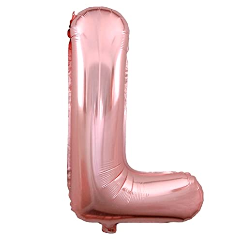 Lepep 85 cm Rose Gold Luftballons Zahlen von 0 bis 9 Buchstaben von A bis Z Party Deko Ballons für Geburtstag Babydusche Brautparty Hochzeit Abschlussball Folienballons Dekoration (Buchstabe L) von Lepep