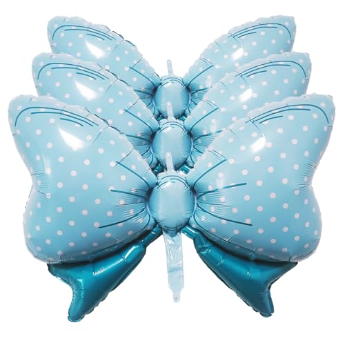 Lepep Schmetterling Aluminiumfolie Ballon Cartoon Hairpin Ballon Helium Flotation geeignet für Geburtstag Verlobungsfeier Dekoration niedliche Tier Party Party Garten Thema Party (blauer Punkt 3pcs) von Lepep