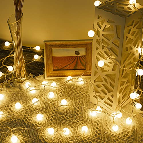 Lepro Lichterkette Kugeln 13M 100 LEDs, Partybeleuchtung Außen 8 Modi, ideale Strom Weihnachtsbeleuchtung für Innen Outdoor Balkon Garten Hochzeit Party Weihnachten Deko, Warmweiß Partylichterkette von Lepro