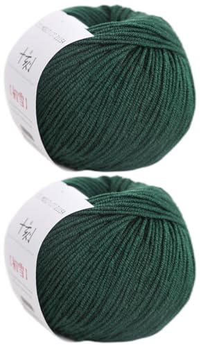 Superwash Merinowolle, Anti-Pilling, Sportgewicht, zum Stricken und Häkeln, für Schals, Pullover, 100 g, (Pro Knäuel 49,9 g, 150 Yards) Kiefer von Lerchiyar