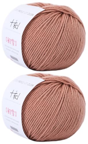 Superwash Merinowolle, Anti-Pilling, Sportgewicht, zum Stricken und Häkeln, für Schals, Pullover, 100 g, (Pro Knäuel 49,9 g, 150 Yards)-Koralle von Lerchiyar