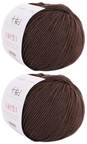 Superwash Merinowolle, Anti-Pilling, Sportgewicht, zum Stricken und Häkeln, für Schals, Pullover, 100 g, (Pro Knäuel 49,9 g, 150 Yards) - Schokolade von Lerchiyar