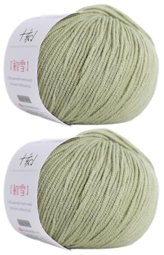 Superwash Merinowolle, Anti-Pilling, Sportgewicht, zum Stricken und Häkeln, für Schals, Pullover, 100 g, (Pro Knäuel 49.9 g 150 Yards), Limettengrün von Lerchiyar