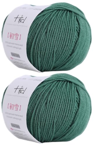 Superwash Merinowolle, Anti-Pilling, Sportgewicht, zum Stricken und Häkeln, für Schals, Pullover, 100 g, (Pro Knäuel 49.9 g 150 Yards) - Smaragdgrün von Lerchiyar