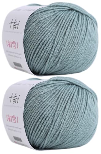 Superwash Merinowolle, Anti-Pilling, Sportgewicht, zum Stricken und Häkeln, für Schals, Pullover, 100 g, (Pro Knäuel 49.9 g 150 Yards)-Wasserfallblau von Lerchiyar