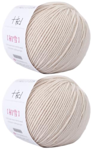 Superwash Merinowolle, Anti-Pilling, Sportgewicht, zum Stricken und Häkeln, für Schals, Pullover, 100 g, (pro Knäuel 49,9 g, 150 Yards)-Khaki von Lerchiyar