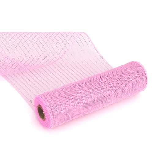 Pinkes Netzband, Deko-Mesh-Rollen, 25,4 cm, Metallic-Rosa mit rosa Folie, Weihnachtsband von Lerdrtuin