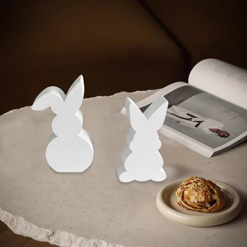 2 Stück Ostern Kaninchen Silikonformen Gießformen, 3D Osterhase Silikonform, Ostern Hase Kerzenformen zum Gießen, Silikonform Ostern, Giessform Silikon für DIY Handwerk Kerzen, Ostern Dekoration von Lergas