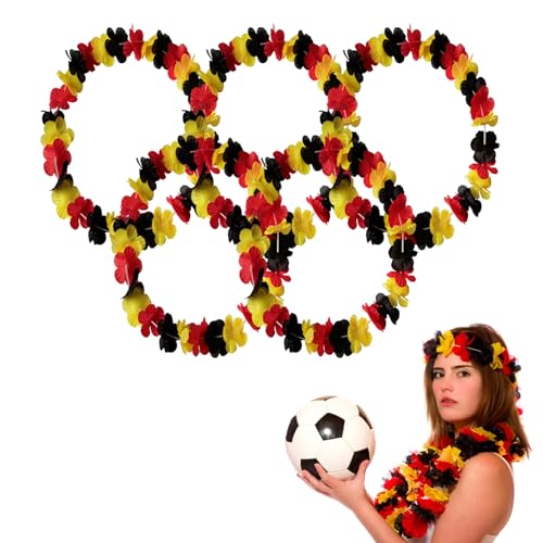 Deutschland Fanartikel Blumenkette, EM 2024 Fanartikel Deutschland Girlande, Europameisterschaft Fanartikel Frauen & Männer, Deutschland Blumenkette für Fan Foto Requisiten und Party Deko (5 Stück) von Lergas