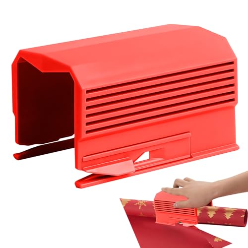 Geschenkpapier Schneider, Geschenkpapier Schneider für Rollen, Mini Papierschneider Geschenkpapier, Weihnachts Geschenkpapier Cutter, Wrapping Paper Cutter für Geschenkpapier (Rot) von Lergas