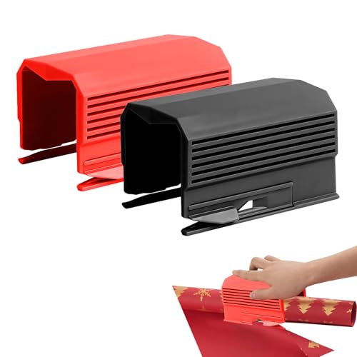 Geschenkpapier Schneider, Geschenkpapier Schneider für Rollen, Mini Papierschneider Geschenkpapier, Weihnachts Geschenkpapier Cutter, Wrapping Paper Cutter für Geschenkpapier (Rot+Schwarz) von Lergas