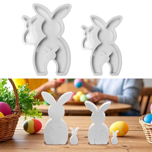 Ostern Kaninchen Silikonformen Gießformen, Osterhase Silikonform, Ostern Kaninchen Gießformen Silikon, Osterhase Beton zum Gießen, Osterhase Silikon Gießform für DIY Handwerk, Ostern Dekoration (I) von Lergas