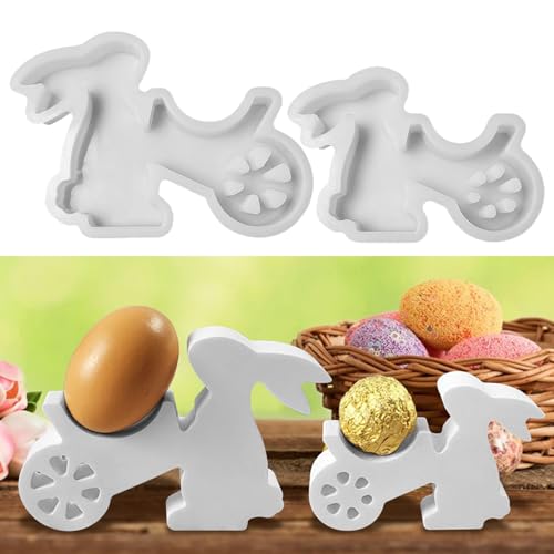 Silikonformen Gießformen Osterhase, 2 Stück Silikonform Ostern Hase, Gießformen Silikon Osterhase, Silikonform Frühling Hase Gipsformen zum Gießen, Giessformen Silikon für DIY Ostern Handwerk (L) von Lergas