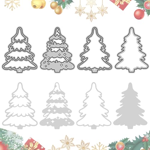 Stanzschablone Weihnachten, Metall Prägeschablone Weihnachten, Stanzformen Weihnachten für DIY Bastelarbeiten, Scrapbooking, Kartenbasteln (Weihnachtsbaum) von Lergas