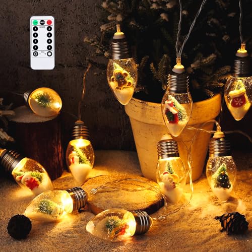 Weihnachtsdeko Lichterkette Innen, 3M 20 LEDs Weihnachten Lichterkette mit 8 Modi Fernbedienung, Batteriebetrieben Weihnachtsbeleuchtung für Weihnachten Dekoration, Weihnachtsbaum Deko, Party Deko (B) von Lergas