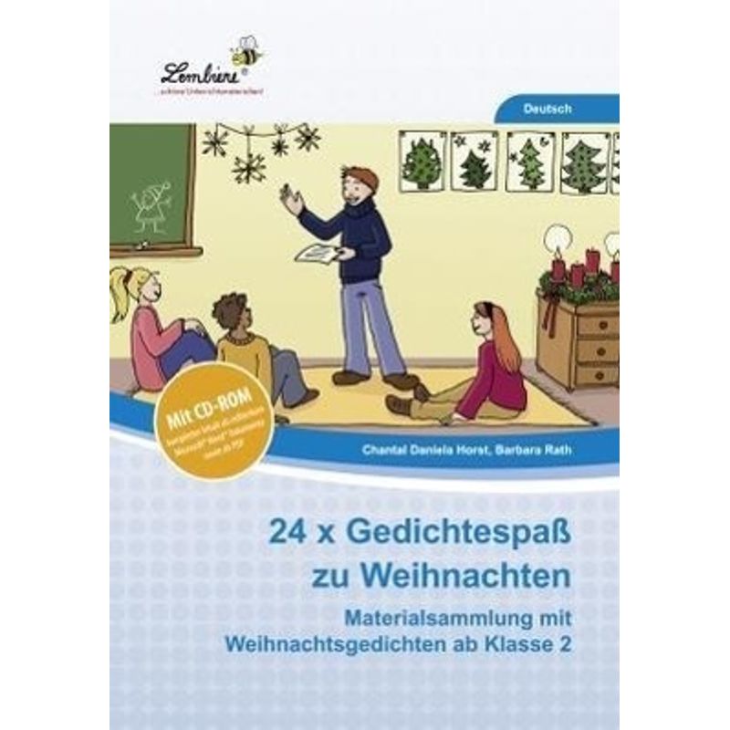 24 X Gedichtespaß Zu Weihnachten, M. Cd-Rom - Chantal Daniela Horst, Barbara Rath, Geheftet von Lernbiene Verlag