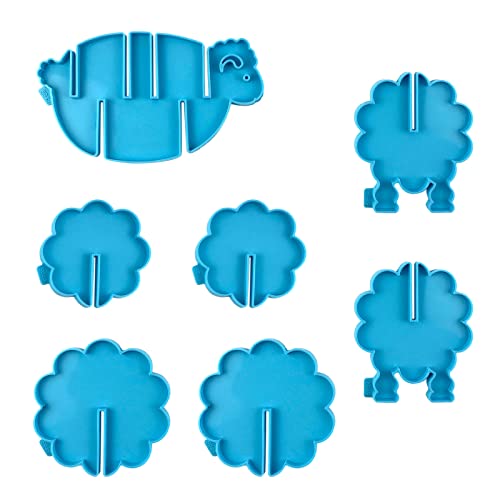 1 Set Tier-Schaf-Untersetzer mit Aufbewahrungsregal, UV-Kristall-Epoxidharz-Form, Silikonform, Harzfüllung, Epoxidharz-Formen, groß von Lerpwige