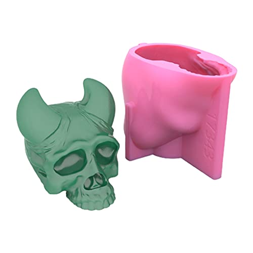 3d Devil Horns Schädel Kerze Schimmel Europäische Und Amerikanische Klassische Charaktere Duft Kerzenmaterial Schimmel Home Dekoration von Lerpwige