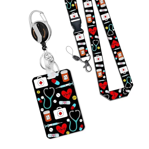 Einziehbarer Abzeichenhalter Kartenhalter Und Lanyard Set Identity Card Badge Inhaber Mit Abzeichenrolle Für Krankenschwester Doctor Teacher Einziehbarer Abzeichenhalter Kartenhalter Und Lanyard Set Identity Card Badge Inhaber Mit Abzeichenrolle Für Krankenschwester Doctor Teacher von Lerpwige