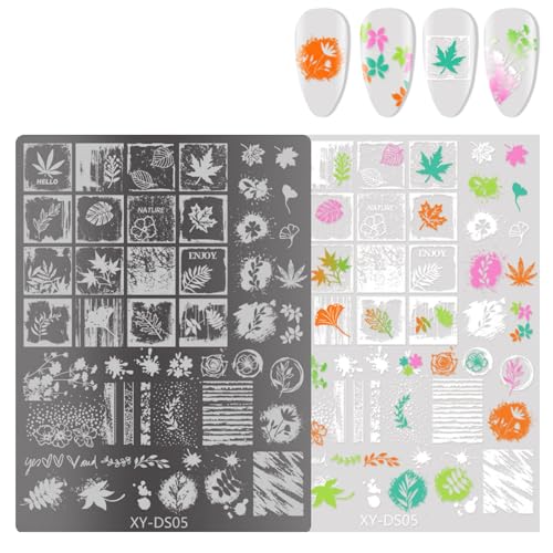 French Nails Art Stamping Plate Flowers Nails Stamps Stencil Butterfly Lines Manicure Template Tool Nails Art Decoration von Lerpwige