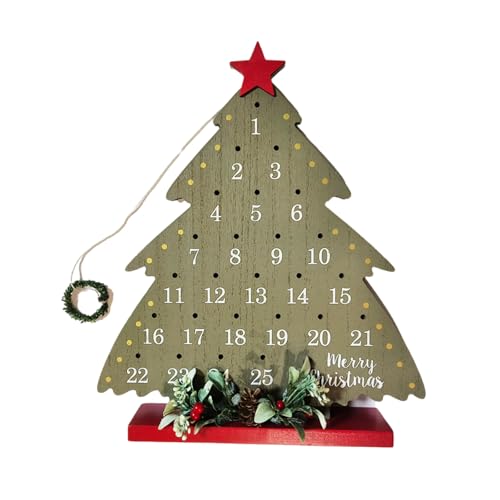 Lerpwige Weihnachts Countdown Adventskalender Aus Holz Eleganter Tischständer Weihnachtsbaum Countdown Kalender Für Weihnachtsdekorationen von Lerpwige