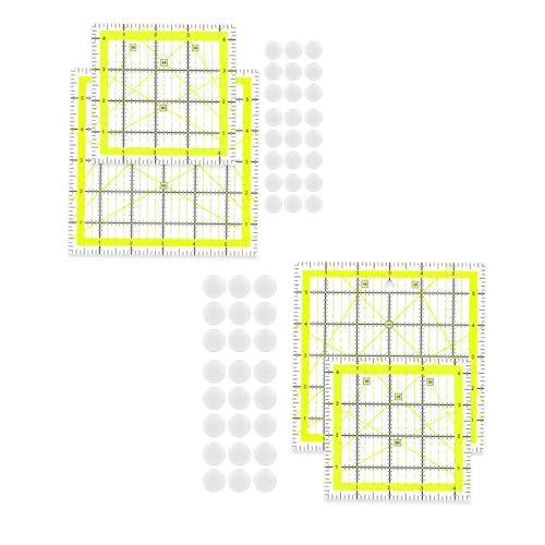 Quadratisches Patchwork-Lineal aus Acryl, Quilt-Vorlagen, Lineal, Werkzeug, Schneider-, Quilt-Lineal, zweifarbige Raster, Linien, 2 Sets von Lerpwige