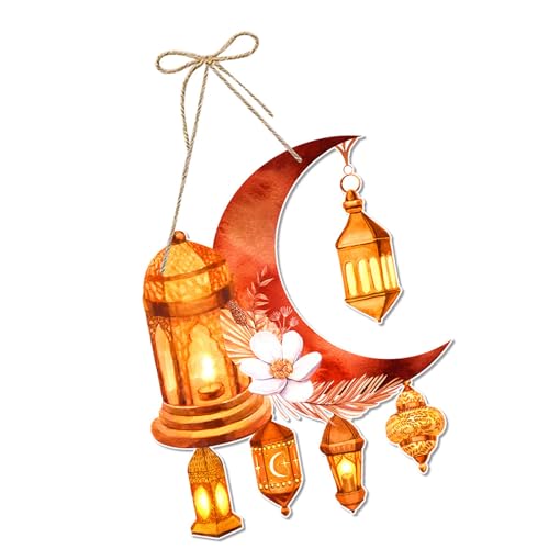 Ramadans Mond Ornament Zarte Ramadans Papier Türschild Dekoration Feature Lampe Blume und Mond Motive von Lerpwige