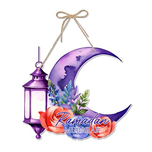 Ramadans Mond Ornament Zarte Ramadans Papier Türschild Dekoration Feature Lampe Blume und Mond Motive von Lerpwige