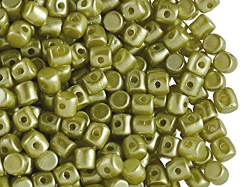 5gr Minos® Par Puca Perlen, Alabaster Pastel Lime (Pastel Lemon Green) von Les Perles par Puca