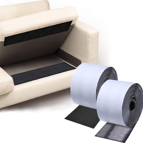 Klettband Selbstklebend Extra Stark für Sofa, 10 cm*6 m Klebe Klettband Klettverschluss Selbstklebend Klett Klebeband Breit, um Sofa Kissen vor dem Verrutschen zu Bewahren, für Schwere Möbel, Schwarz von Les-Theresa