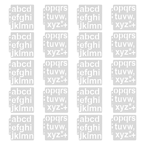 LetCart Buchstaben-Vorlage Buchstaben-Vorlage Schablonen 20 Stück, hohle Alphabet-Schablonen für Notizbuch, Tagebuch, Kunstprojekte, wiederverwendbare Malschablonen, Skizzieren, Zeichnen, von LetCart