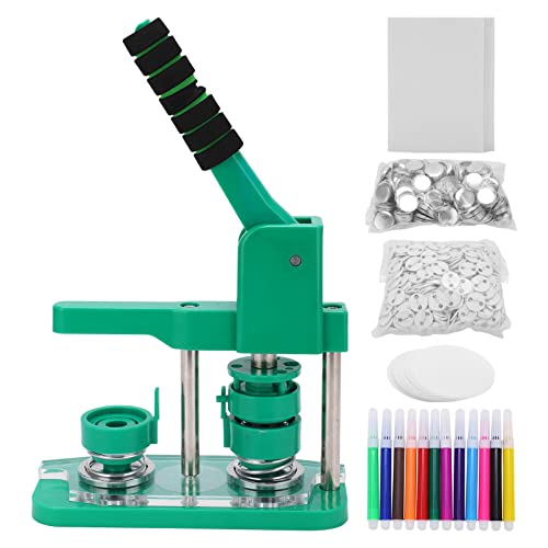 LetCart Button Maker Maschine mehrere Größen,32mm Pin Maker Maschine Badge Maker, DIY Button Making Machine mit with 100pcs Button Parts+Cutter 32mm für Party und Geschenke von LetCart