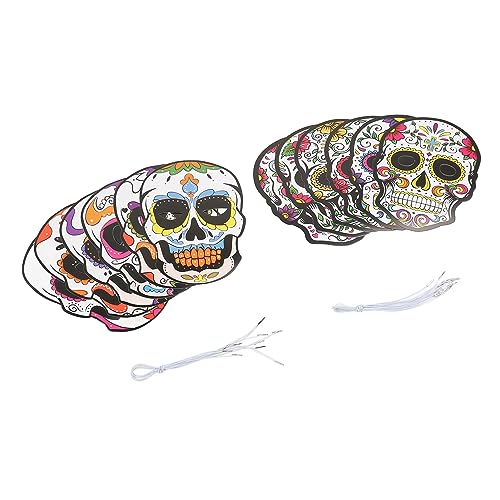 LetCart Dayof The Dead Maske Tag der Toten Masken 12 Pack Totenkopf Vollkopfmaske mit Gummiband Halloween Party Horror Dekorationen von LetCart