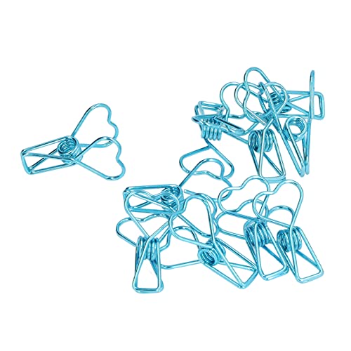 LetCart Kleine Büroklammern aus Metall, 20 Stück, Bürozubehör, kleine, kompakte Aufbewahrungswerkzeuge für Büro, blau von LetCart