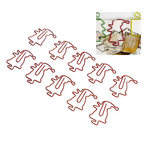 LetCart Mini-Büroklammern, Weihnachtsmann-Büroklammern, 100 Stück, niedliche Büroklammern für Scrapbooking, Kartenherstellung, rutschfeste rote Mini-Clips von LetCart