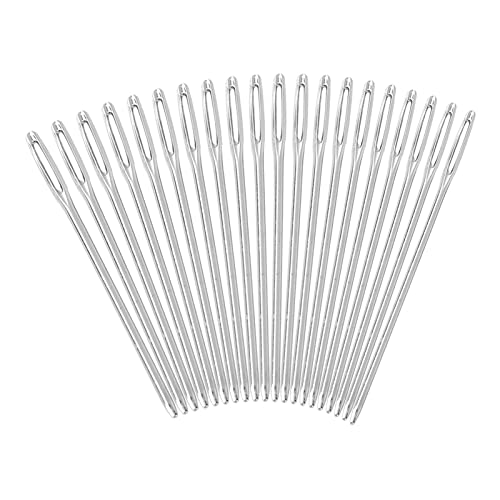 LetCart Nähnadeln Handnadeln, Stopfnadeln Handnähnadeln, Sticknadeln, 20pcs Silber große Runde Auge Nadeln für Nähen Stickerei 52mm Länge von LetCart